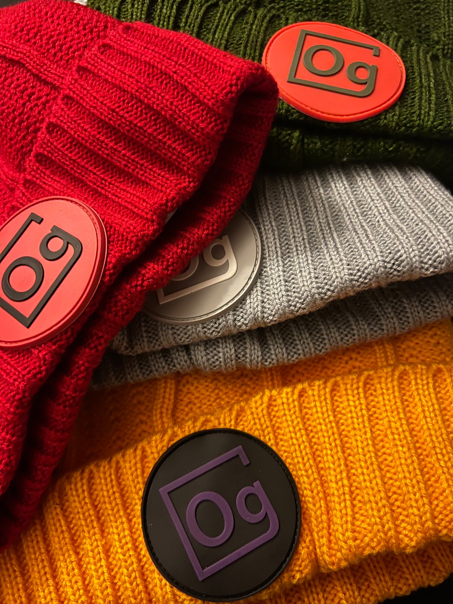 Satin Element Emblem Beanies