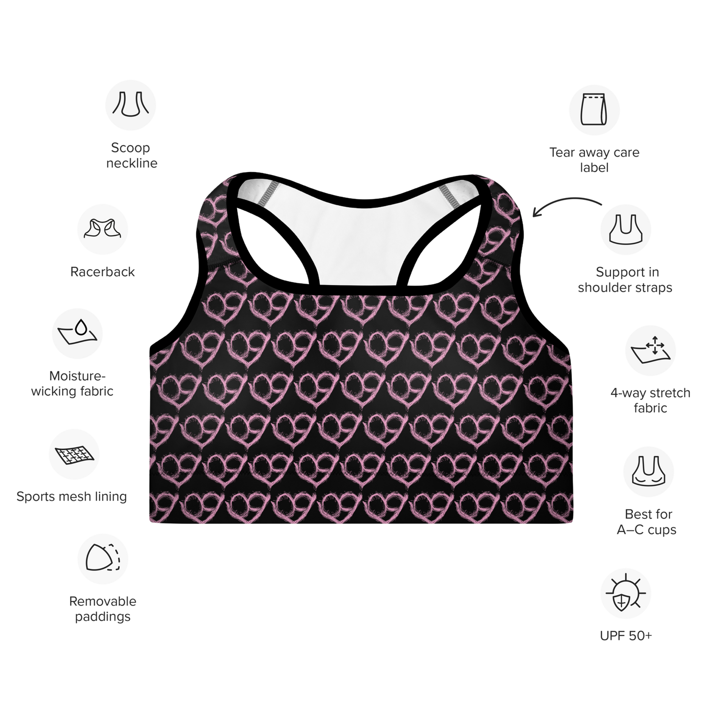 PureHeart Padded Sports Bra