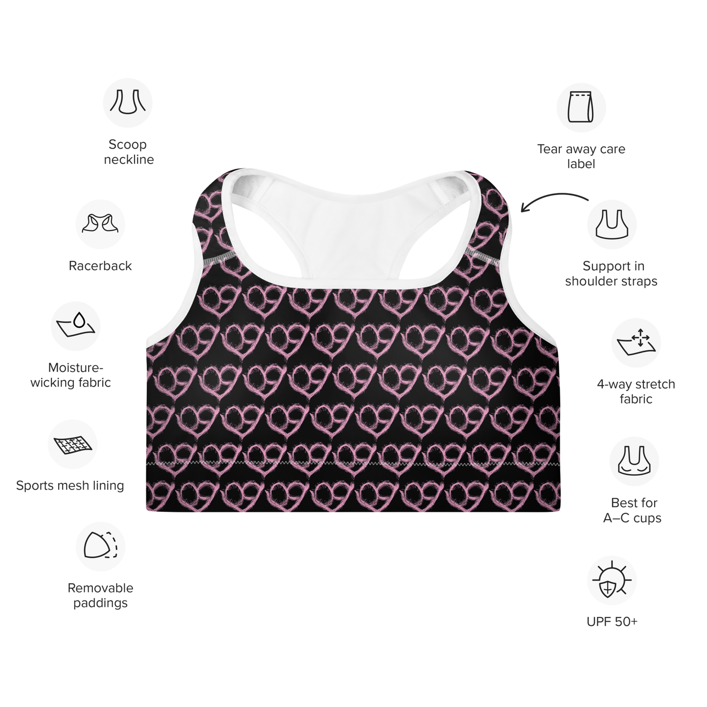 PureHeart Padded Sports Bra